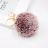 Keychains 2022 Fluffy Fur PomPom Keychain Girl Mobile Phone Pendant Key Ring Soft Faux Ball Car Bag Keyring Accessories Jewelry Enek22