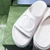 Beach Slippers Fashion Thick Bottom Designer Shoe Soft Cowhide Alphabet Women Shoes Lady Platform Sandals Leather Heels Letter Slides Cartoon Slipper Size 35-42