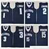 Xflsp NCAA Villanova Wildcats College Koszulki 1 Kyle Lowry 2 Kris Jenkins 3 Josh Hart 15 Ryan ArcidiaCono Koszykówka Jersey Navy Blue Color