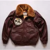 Autumn Winter Leather Jacket män Motorcykeljackor Bomer Jacka Real Päls krage tjocka varma rockar Bomull vadderade vindbrytare vattentät gatekläder stor storlek