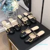 Mode-Britse stijl semi-support single schoenen retro metalen buckle kleur matching dames buitenkleding zomer mode schoenen