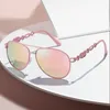 Óculos Sol Polarizado Feminino, Óculos Vintage de Metal Oco UV400