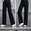 Vita raka jeans baggy kvinnor avslappnad koreansk mode hög midja byxor solid vild kvinnlig svart vintage baggy denim byxor nya T220728