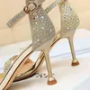 BIGTREE 2020 nueva cadena de plata cristal Sexy sandalias de mujer tacones altos sandalias de gladiador fiesta de boda Mujer Zapatos mujer G220520