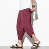 Herrenhose, Baggy-Baumwolle, Haremshose, Herren, Sommer, japanischer Vintage-Stil, gestreift, Me 220823