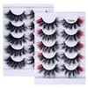 Dikke lange meerlagige kleur valse wimpers 5 paren stel zacht licht herbruikbare handgemaakte 3D mink nep lashes extensions make -up voor ogen 8 modellen dhl