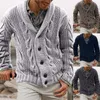 Männer Pullover Winter Herbst Warme Männer Jacke Mantel Einfarbig Gestrickte Pullover Tasten Strickjacke Männliche Männer Kleidung der Männer Olga22