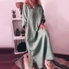 Été décontracté femmes couleur unie surdimensionné Maxi coton longue chemise caftan robe robes amples mode dames vêtements 220613