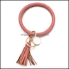 Pulseira de couro de joias Branquela de couro de joias Bolsa de chave de chave de chave de chave de pulseira de chavel de chave de pulseira para mulheres q37fz dhz6r