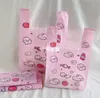 Różowe torby kamizelki Opakowanie torby na zakupy z pięknym cukierkiem i królika na sushi przekąski