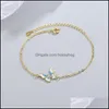 Charm Bracelets Jewelry Todorova Gold Color Butterfly Pendant Bracelet For Women Korean Simple Chian Elegant Dhzrv