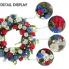 Couronnes De Fleurs Décoratives Couronne De Porte Fleur De Soie Pivoine 45cm Guirlande À La Main Pour Automne Hiver Affichage Extérieur Rouge V7t3Decorative Wreath