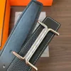 Fashion Classic H Belt Ladies Denim Dress Belt High-End Custom Gold and Silver Buckle Double Sided Belt Width 3.2cm