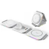 Foldable 3 in 1 Wireless Chargers Magnetic Charging Station RGB Indicator Light Fast Wireless Charger Pad Compatible for iPhone 13/12/SE/11/XS/8/AirPods/Apple Watch