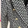 T078レディーススーツブレイザーズタイドブランド高品質のレトロファッションデザイナー長老迷路シリーズスーツジャケットライオンダブルブレストスリムプラスサイズの女性用服