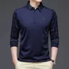 Mens Polos YMWMHU Fashion Solid Polo Shirt Men Korean Fashion Clothing Long 220823