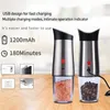 2 Pcs Electric Salt and Pepper Grinder USB Rechargeable Pepper Mill Adjustable Coarseness Automatic Spice Milling Machine 220524