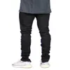 2022 Heren gescheurd Skinny Jeans Fashion Men Hole Jeans Slim-Fit Elastic Drawtring Casual Zipper Denim Pants voor mannelijk