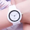 White Watches Women Fashion Silicone Band Analog Quartz Polshorloge dameshorloges kwarts polshorloges relogio feminino reloj