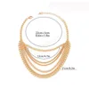 Fashion Gold Silver Multilayer Chain High Heel Anklet Beach Foot Armband för Women Anklet Gift