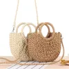 Semicircle Straw Evening Bag Simple Style Ins Popular Beach Hand-Woven Bags Holiday Women