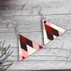 Sublimation Blanks MDF Triangle Forme Boucles D'oreilles Ensembles Pour Fille Double face Boucles D'oreilles Boucle D'oreille Impression Personnalisée En Bois De Mode Bijoux Pendentif