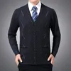 Suéteres masculinos Cheeatrais da marca de moda suéter para homens cardigan casaco v pesco