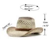 Men Dames Zomer emmer West Cowboy Straw brim hoeden Panamas UV Bescherming Zon Visor Seaside strandhoed