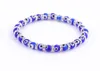 20PCS/lot Fashion Blue Lucky Turkish Evil Eye Charm Strands Bracelets Glass Crystal Beads Bracelet For Women Girls Elastic Handmade Jewelry