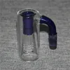 Klarer blauer 14-mm-Glas-Aschefänger für Bong-Wasserpfeifen, dicker Glas-Aschefänger, Perkolator, weibliche Rückgewinnungsfänger mit Quarz-Banger-Trockenkräuterschalen