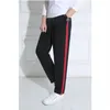 Unisex byxor Casual Sweatpants Striped Basth Byxor Män Joggers Enkelt arbete 220325