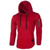 Nieuwe Lente Mannen Hooded T Shirt Slim Fit Cotton Lange Mouwen Casual Rits T-shirts Tops En Tees Hoodies Tshirt voor Mannen MY174 L220730