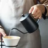 ドリップケトル350ml 600mlコーヒーティーポットノンスティックフードグレードステンレススチールグースネックドリップケトルスワンネック薄い口210408