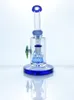 Tuyau de fumée d'aérateur de narguilé en verre borosilicaté avec boule bleue et connecteur perc 14mm gb381