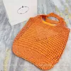 Straw Hollow Tote Bag Fashion Designer Womens Boodschappentassen Nieuwe zomer Raffia Bakken Geweven Schouder Strandtas Handtas