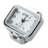 Montres-bracelets Bague Montre Chic Blanc Strass Pour Dames Quartz Chiffres Cadran Arabe Rectangle Unisexe Moun22