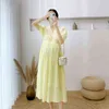 Maternity Clothing Summer Dress Go Loose Comfortable Breathable Cotton Summer Long Pregnant Dress Elegant Versatile New J220531