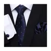Jacquard Newest Design Silk Festive Present Tie Handkerchief Cufflink Set Necktie Mans Plaid Yellow Shirt Accessories