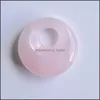 Charms 18Mm Natural Stone Crystals Gogo Donut Rose Quartz Pendants Beads For Jewelry Making Mjfashion Drop Delivery 2 Dhj6O