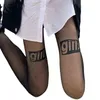 Litera dziewczyna drukowana rajstopy z drukiem kobiety letnie nylonowe pończochy seksowne fasbet siatkowy punkowy czarny rajstopy t220808