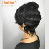 Krótkie pixie pokrój ludzkie perukę włosów naturalne falelne peruki z grzywką Brazylijskie włosy Remy dla czarnych kobiet pełne maszynę Made4369376