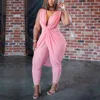 4xl 5xl plus size jumpsuits Rompers for Women V Neck Sleeveless Bodycon High midja Sexig Evening Night Club Overall Jumpsuit CX220330