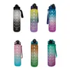 1000 ml Sports vattenflaska Utomhuscykelbil Student Drinking Cups Colorful Gradient Frosted Water Bottle Scrub Cups6586637