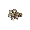 Błyszczący kryształowy pierścień kwiatowy podwójna litera projektant otwarty pierścienie Kobiety Diamond Rhinestone Biżuteria hurtowa
