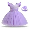Peuter Baby Girls First Birthday Baptism Dresses V-Back Bow Elegant Lace Wedding Party Prom Gown Kids Princess Comunion Vestido G220428