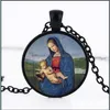 Kolye Kolyeler Beyan Virgin Mary Pure Kolye Hıristiyan Paslanmaz Çelik Takı Siyah Vintage Dini İsa Ch Dhseller2010 DH2EL