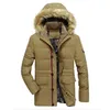 Fashion Long down Men Hooded Winter Coat Men Thick Warm Mens Winter Jacket Windproof Wool Liner Parka 201209