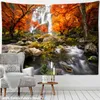 Tapestry berg och vattenfall landskap vägg hängande psykedelisk mystisk