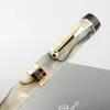 Jinhao Centennial Tofu Fountain Pen 18kgp Golden Plated M NIB 0,7 mm Acryl Ink Pen 220812