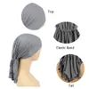 Предварительно связанный мусульманский подчеркивание химио-капот капоты женская турбанская шляпа головной платок